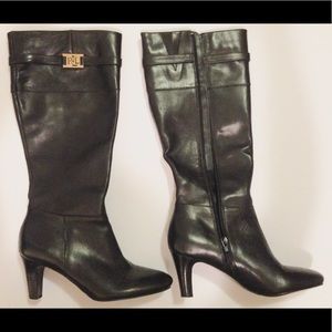Ralph Lauren Sula, Black, Leather Boots size 6.5